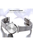 Hannah Martin women's ultra-thin stainless steel mesh watch, silver - photo 3