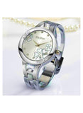 Xinhua Stainless Steel Flower Design Bracelet Quartz Wrist Watch