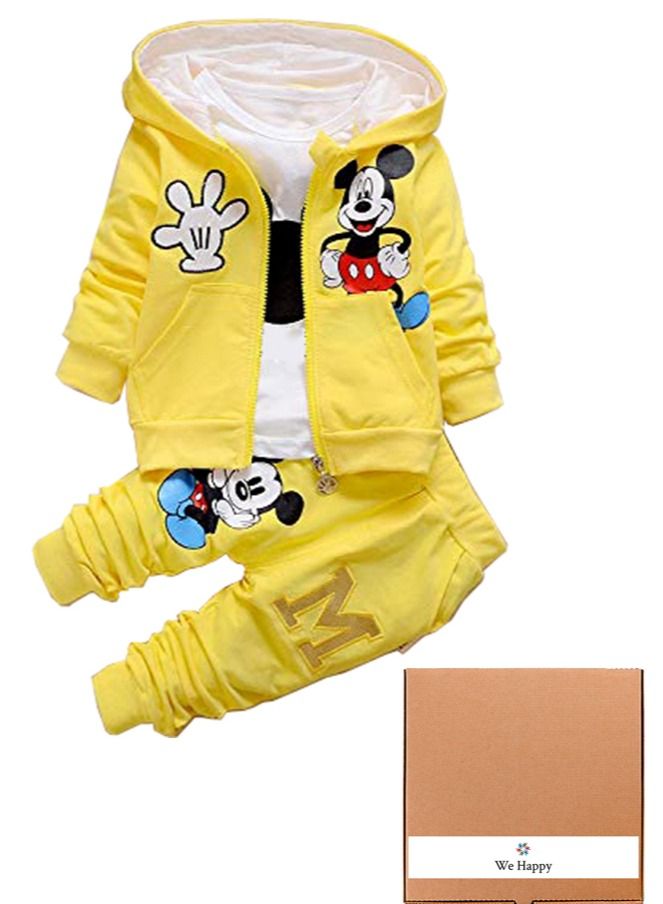 We Happy Mouse 3pcs Hooded Jacket T-shirt Pant Boys Girls Fancy Costume Dress