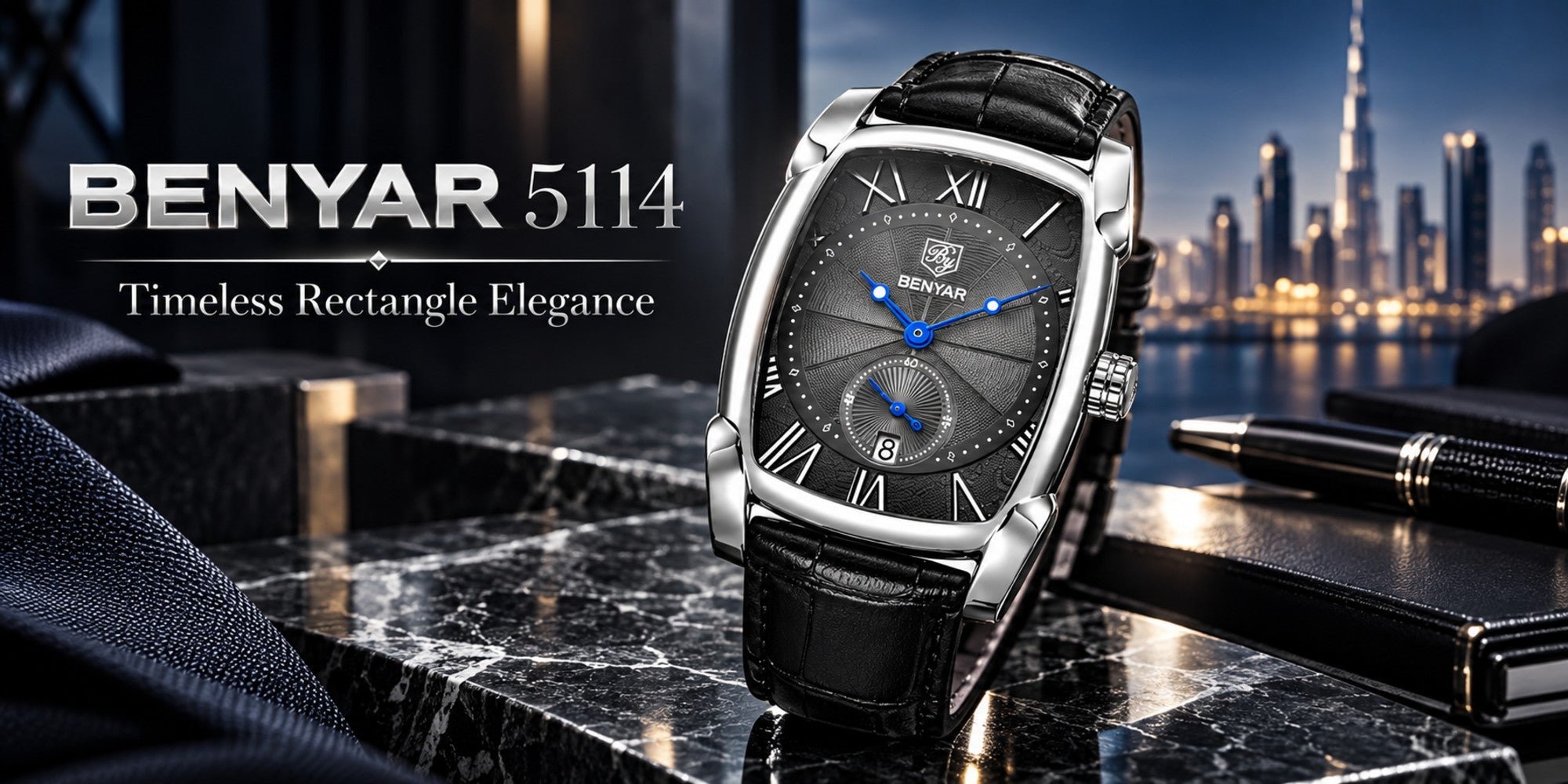 BENYAR 5114 men's rectangle luxury watch
