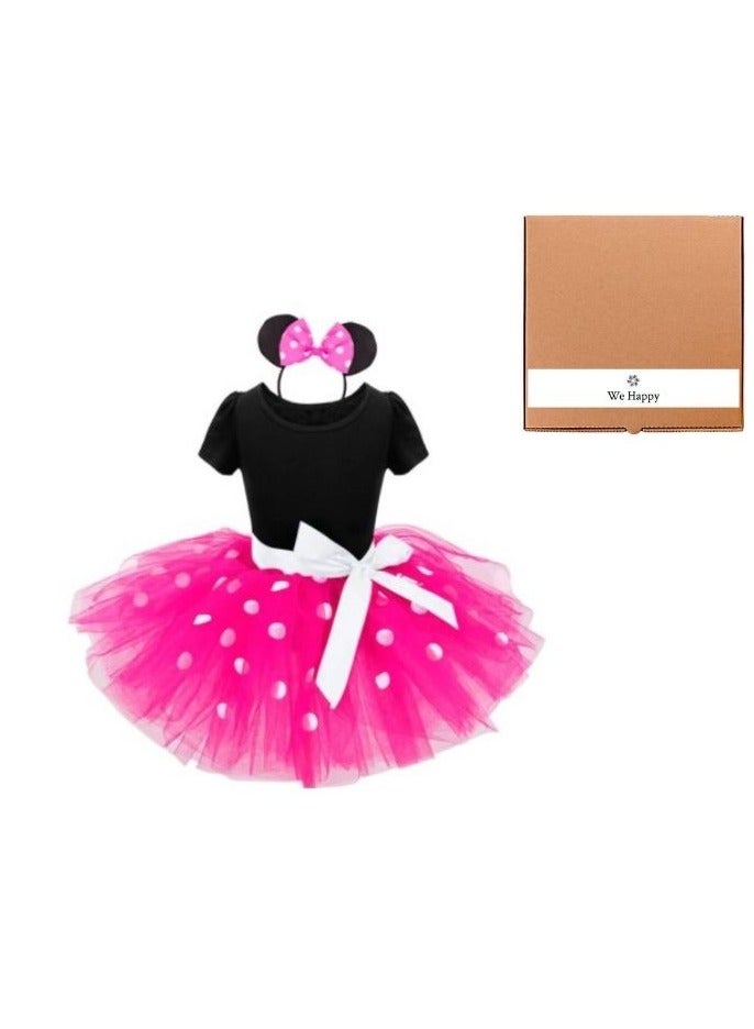 We Happy Polka Dot Tutu Princess Dress Sleeveless Birthday Party Carnival Pageant Clothes
