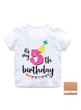 We Happy It's My 5th Birthday Printed Kids Lovely Cotton T-Shirt