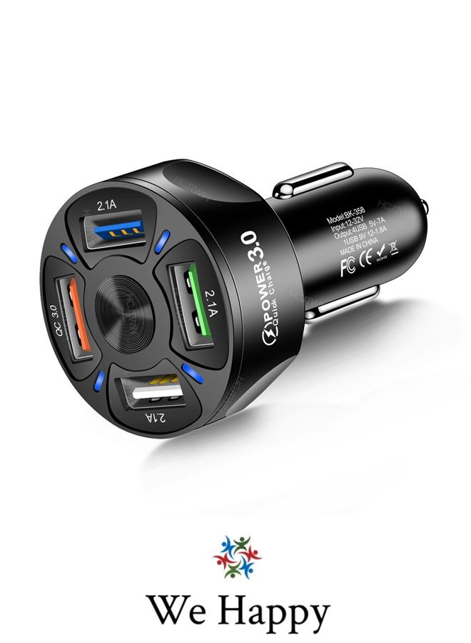 We Happy 4 Ports USB Car Charger For Fast Charging Travel Tool