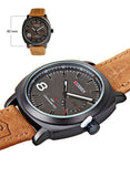 CURREN Mens Quartz Analog Wrist Watch 8139 Waterproof Leather Strap Chronograph Sports Casual Business Gift Watch
