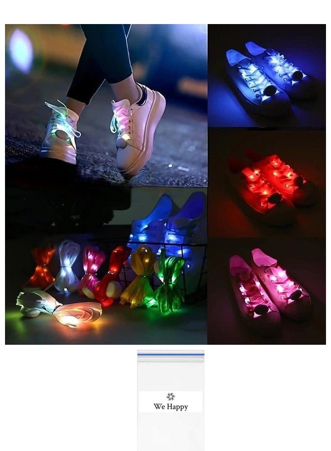 Pack Of 4 We Happy LED Flashing Shoelaces – Luminous Nylon Sports Laces