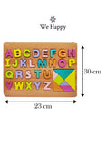 We Happy 34 Pieces Wooden Montessori Toy for Kids – ABC 123 Puzzle Board, Preschool Educational Learning Toy for 3 4 5 Year Old Boys Girls, Alphabet & Number Wooden Toys, Birthday Gift