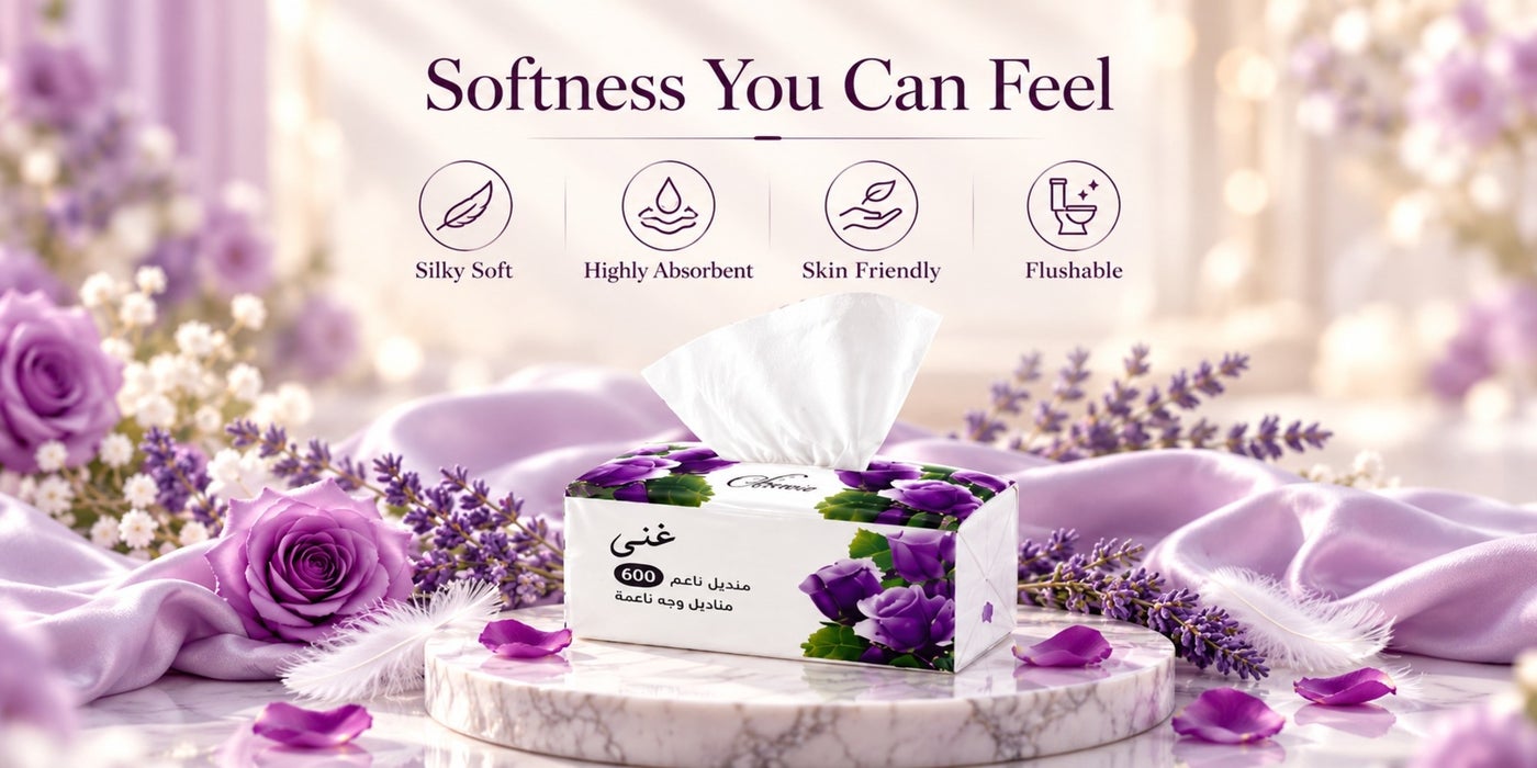 Ghena tissues silky soft, highly absorbent, skin friendly and flushable