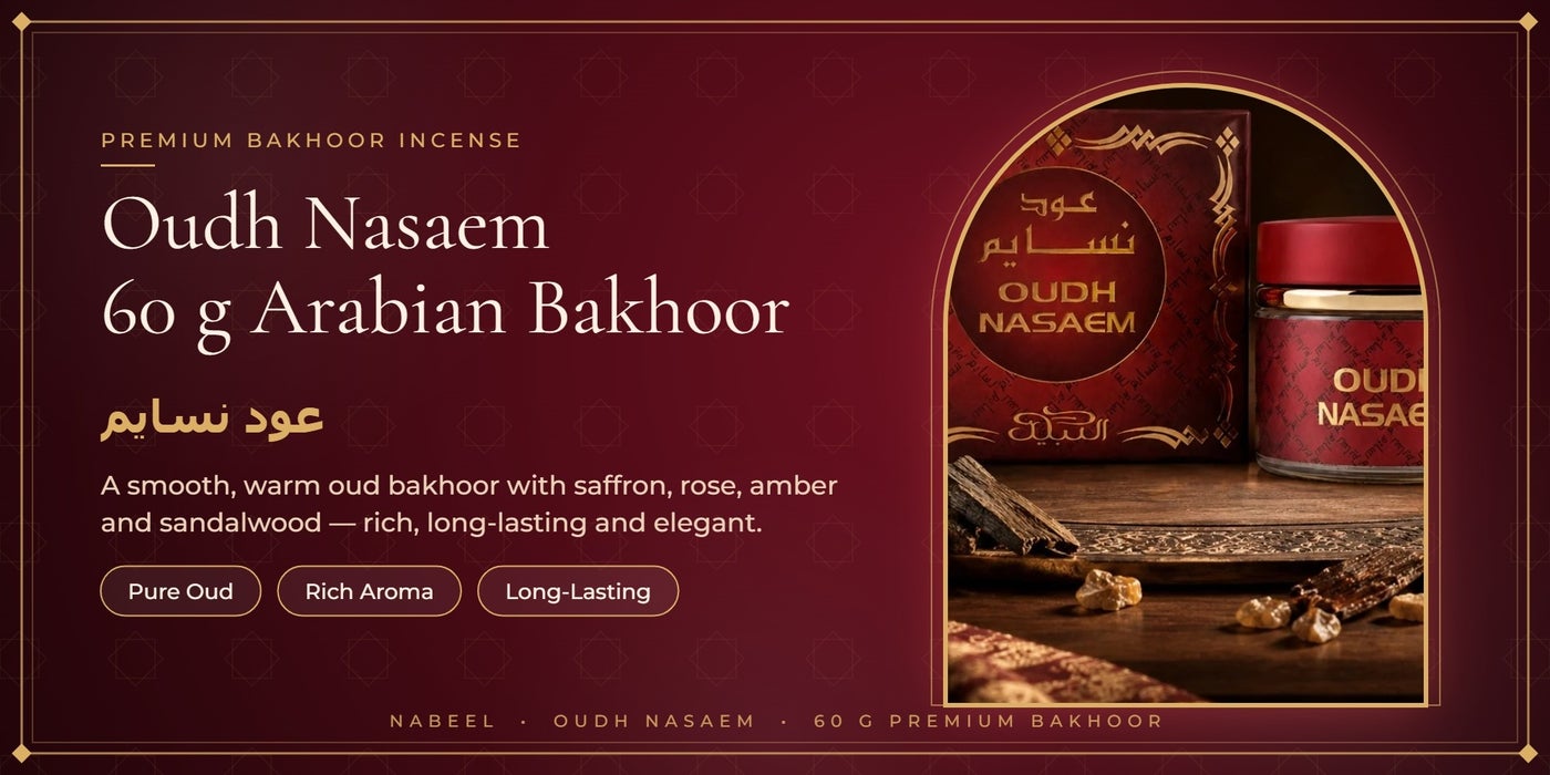 Oudh Nasaem 60g premium Arabian oud bakhoor incense
