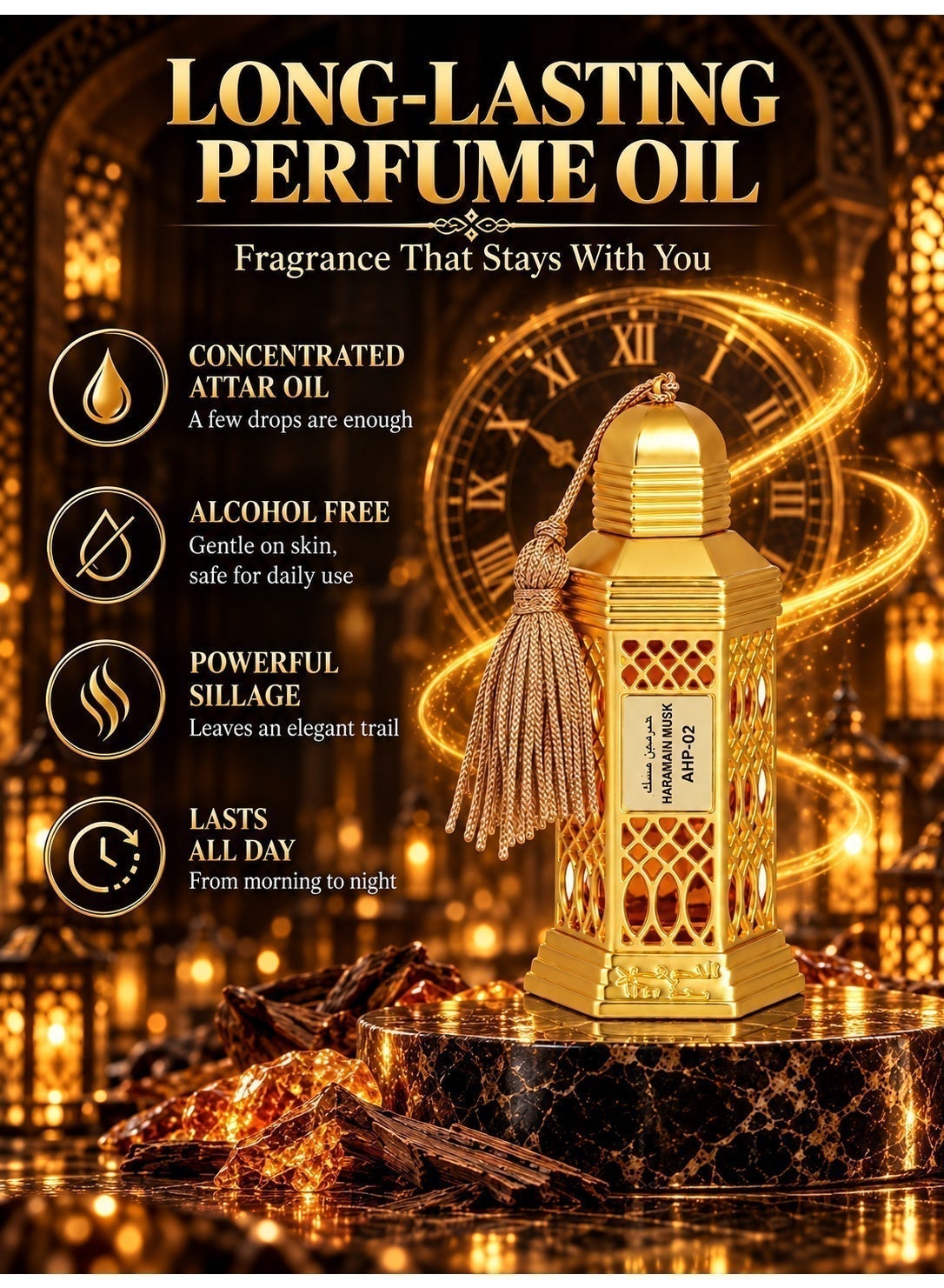 Haramain Musk long-lasting perfume oil