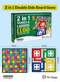 We Happy 2 in 1 Snakes & Ladders & Ludo Board Game | Family Board Game for Kids & Adults | Educational Indoor Game | Travel-Friendly Classic Fun Game Set