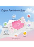 Caych 8 in 1 Women Intimate Feminine Wipes, Ultra-Soft Sheets, Parabens and Dye Free, Hypoallergenic, Gynecologist Tested, Rose Essential Oil & Vitamin E, pH-Balanced, Flushable Travel Pack – 16 Pieces