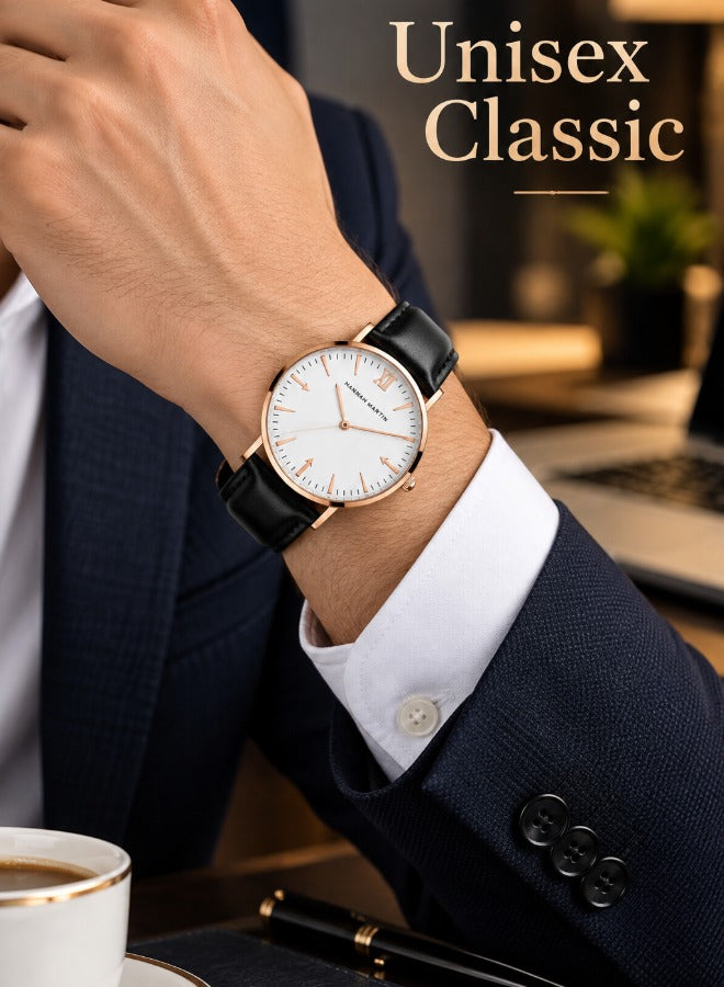 Hannah Martin unisex classic watch on man's wrist