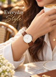 Hannah Martin Women's Leather Strap Watch White Dial Tan Strap - photo 3