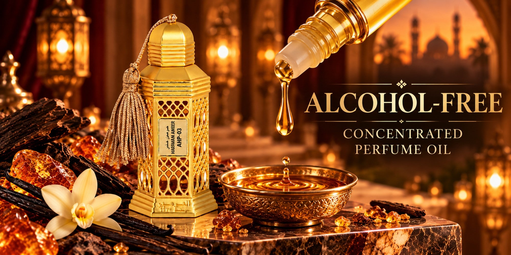 Haramain Amber long-lasting alcohol-free perfume oil