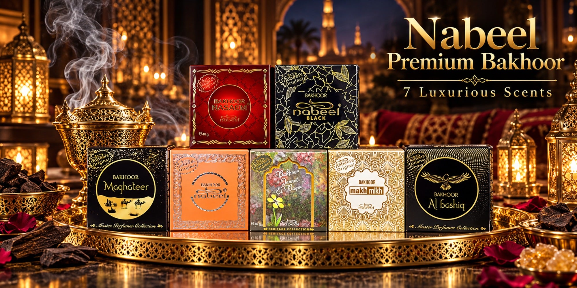 Nabeel premium bakhoor pack of 7 x 40g