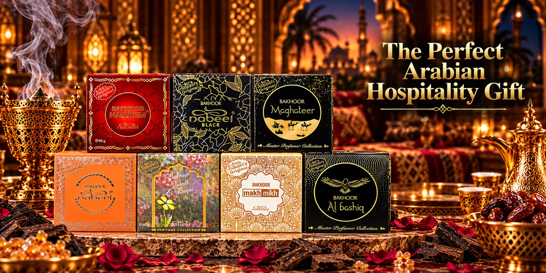 Nabeel bakhoor gift set - the perfect Arabian hospitality gift