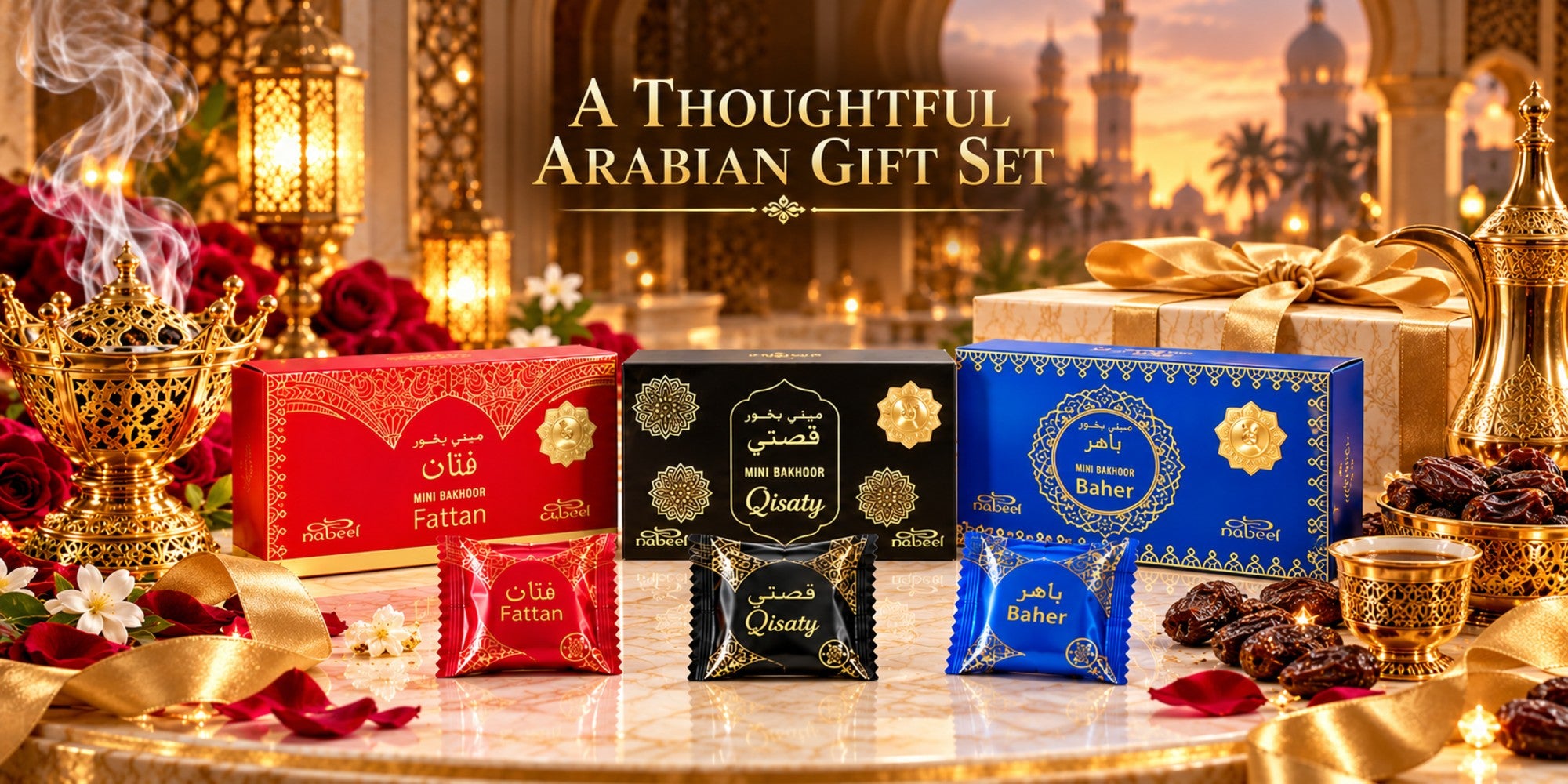 Nabeel mini bakhoor gift set