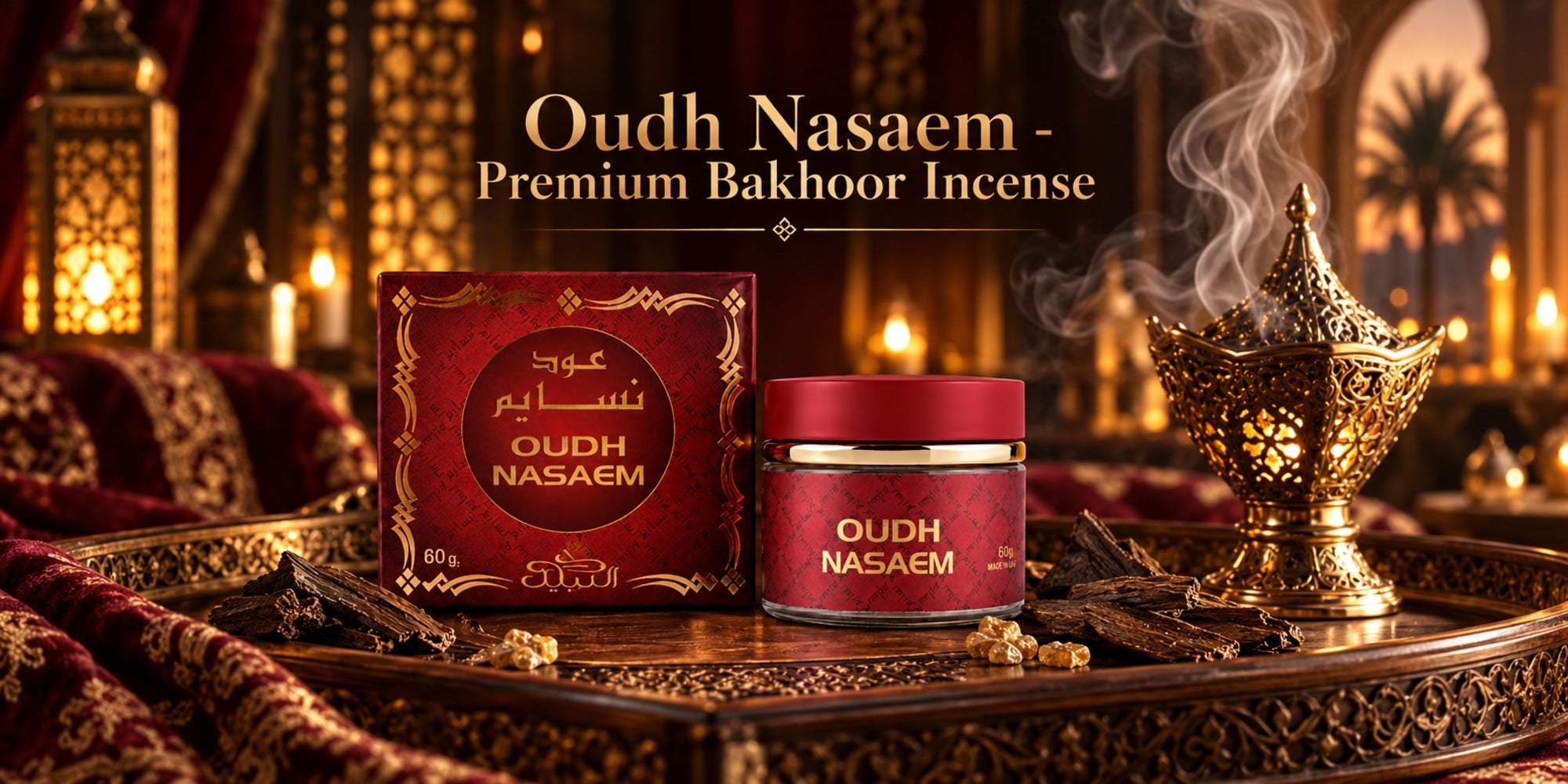 Nabeel Oudh Nasaem premium bakhoor incense 60g
