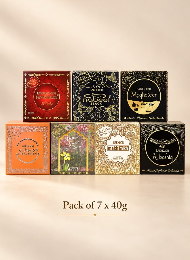 Nabeel premium bakhoor pack of 7 x 40g