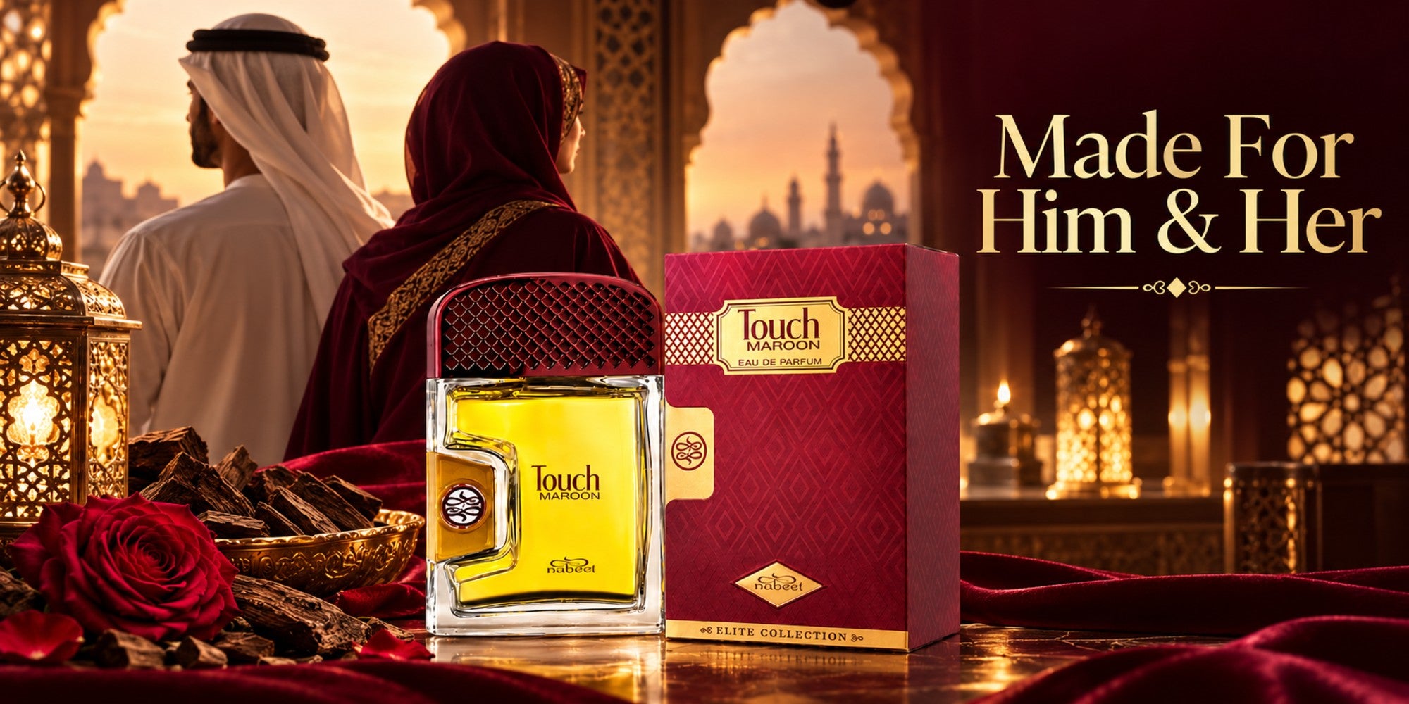 Touch Maroon perfume lifestyle