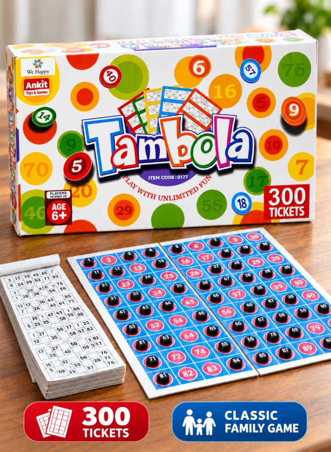 Tambola tickets and tokens