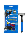 14 Pieces PearlMax Triple Blade Shaving Razor For Men, With Aloe Gel & Vitamin E Lubricating Strip Disposable Razors