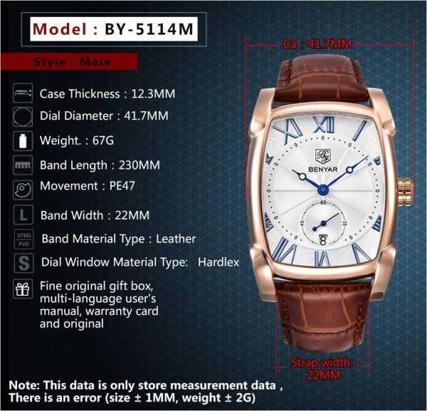 BENYAR Men’s Luxury Wristwatch