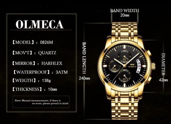 OLMECA Luxury Men’s Wristwatch