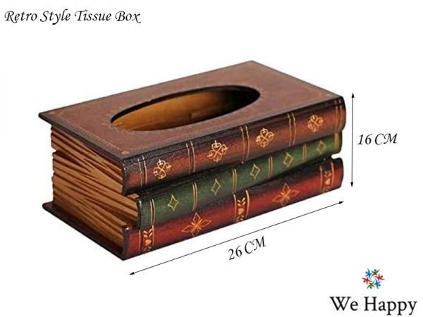 Retro Style Book Shape Tissue Box