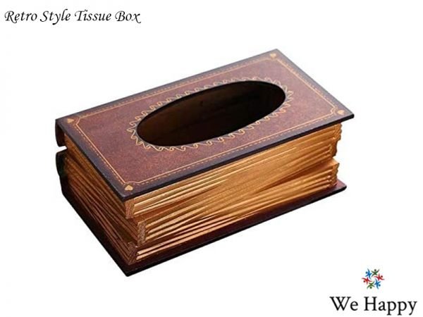 Retro Style Book Shape Tissue Box