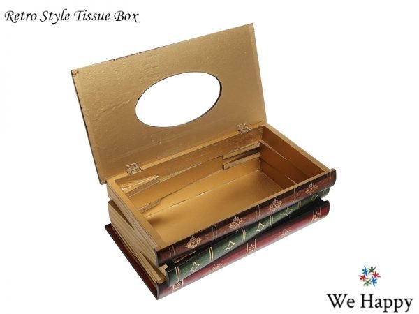 Retro Style Book Shape Tissue Box