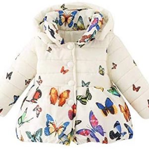 Butterfly Print Winter Jacket | Baby Girl Coat